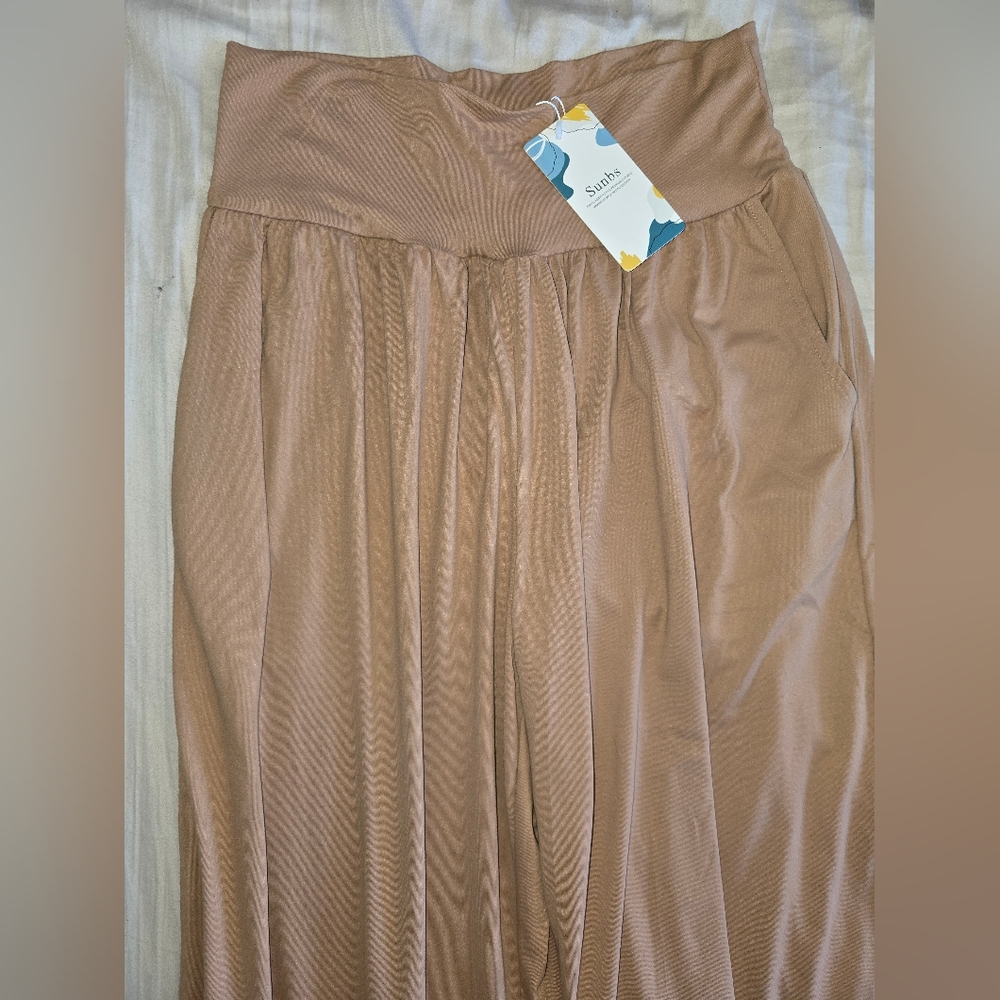 Tan Women's wide leg pants